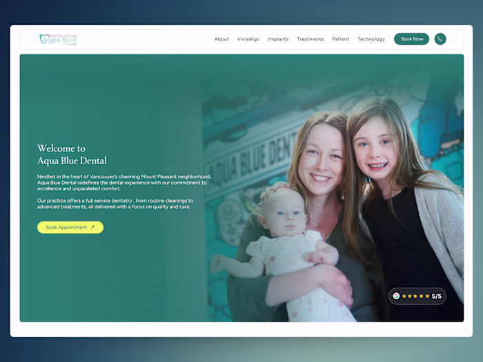 Aqua Blue Dental: Website Redesign on Wix Studio 
