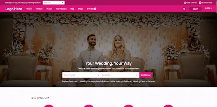 Weddings Vendor Booking Website