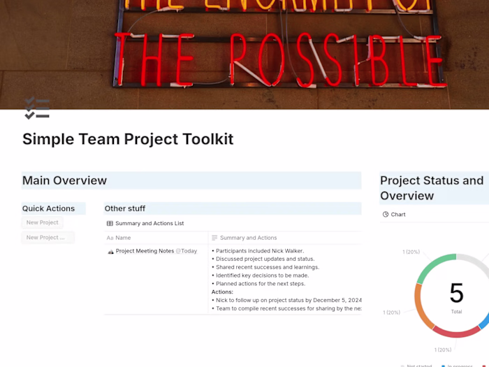 Notion Template - Team project toolkit