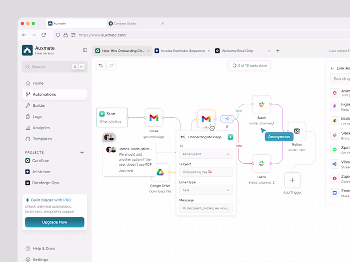 Auxmate - Automation Dashboard