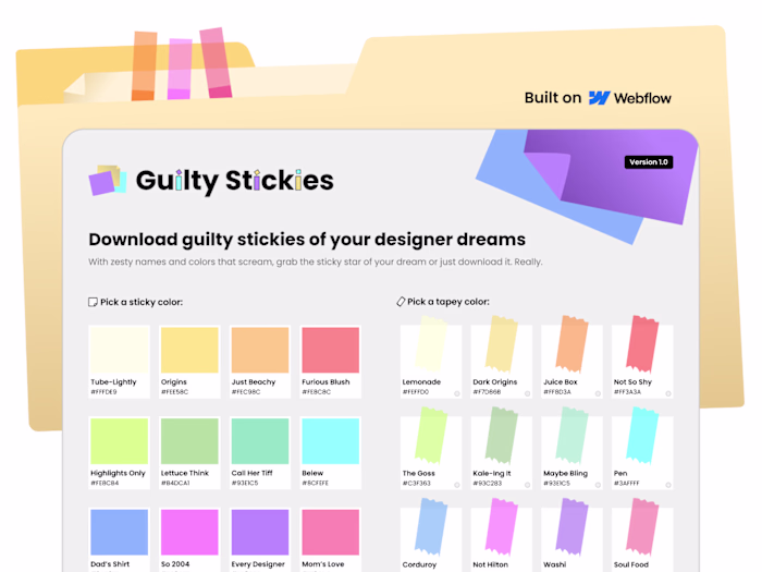 I'm joining the Webflow challenge with Guilty Stickies (http...