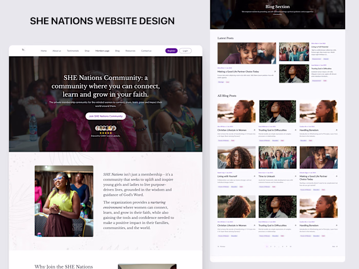 SHE Nations Website Design