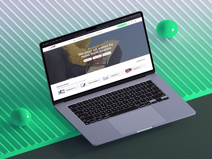 ZUM Wax — Snowboard E-Commerce Website UI/UX Design