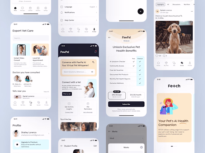 Mobile App Design for AI Vet Assistant
