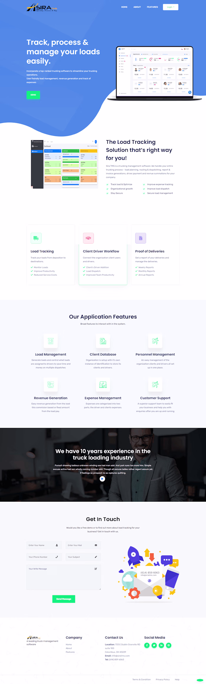 Sira TMS, a transport management web application