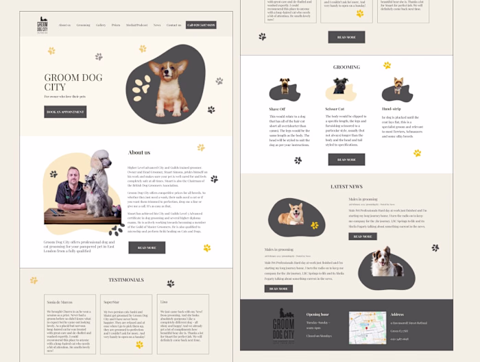 UI UX Site Redesign of the grooming salon website in FIGMA