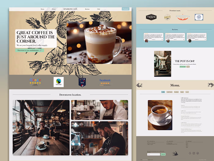 Website for Coffee Shop ✦ Sparrow Café
