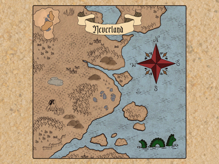 Crafting the Neverland: A 2D Fantasy RPG Map