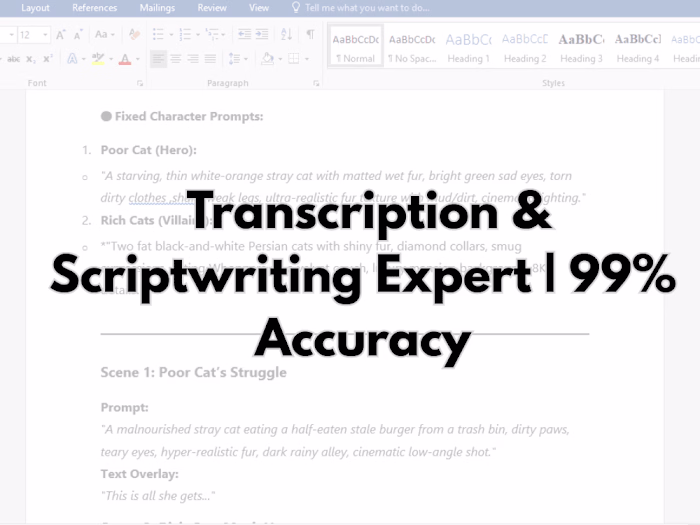  Transcription & Scriptwriting Expert | 99% Accuracy