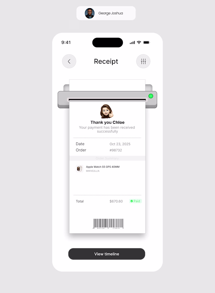 When my client saw this receipt screen, he said “wow.” A cli...