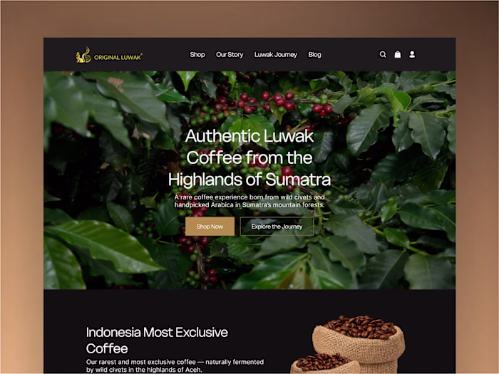 UI/UX : Website Redesign for a Luxury Coffee Brand