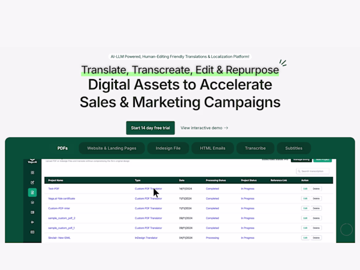 Development of Vaga.ai Localization Platform