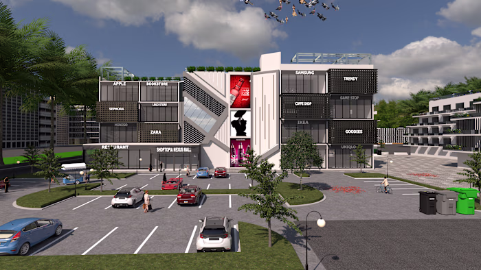 Commercial Shopping Complex with Hotel Design