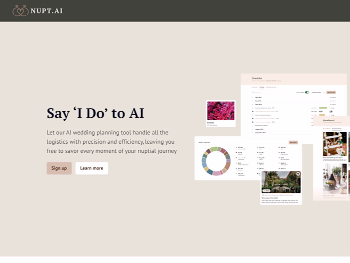 Wedding Planning SaaS Development (Bubble.io)