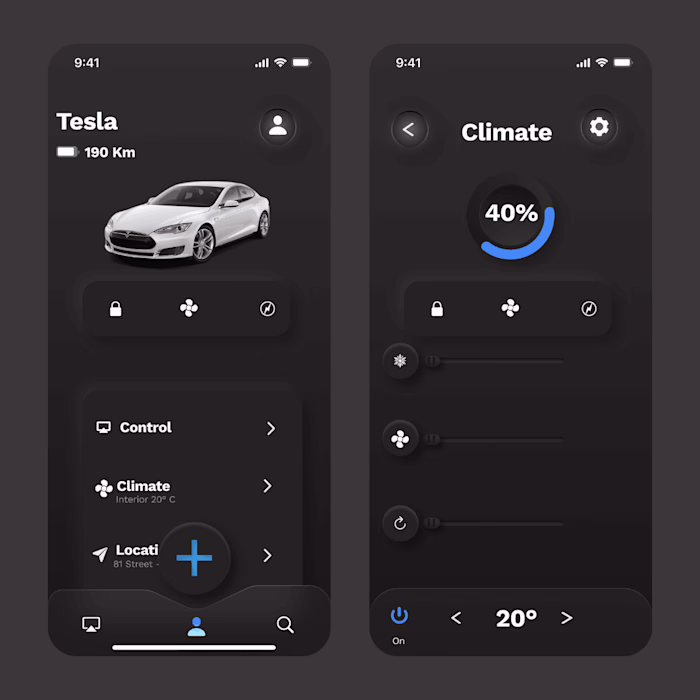 App UI UX Dark Neumorphism