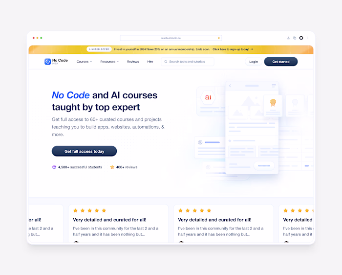 NoCode MBA – Platform & Website Revamp