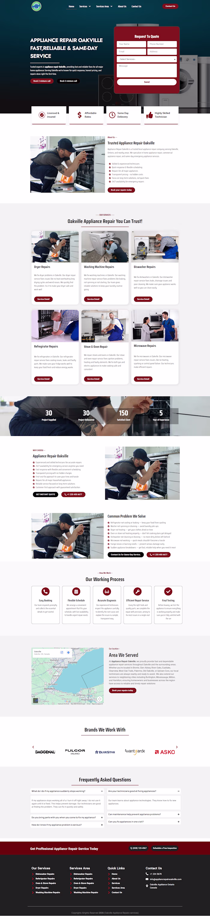 WordPress Website for Local Appliance Repair Business