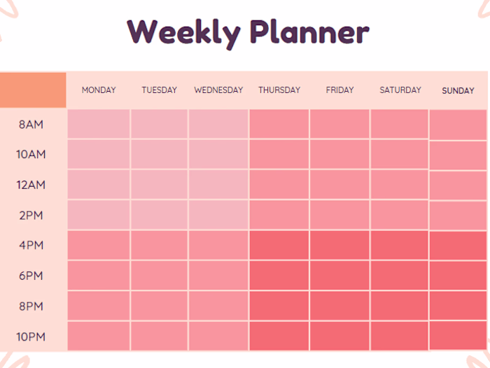 Weekly planners