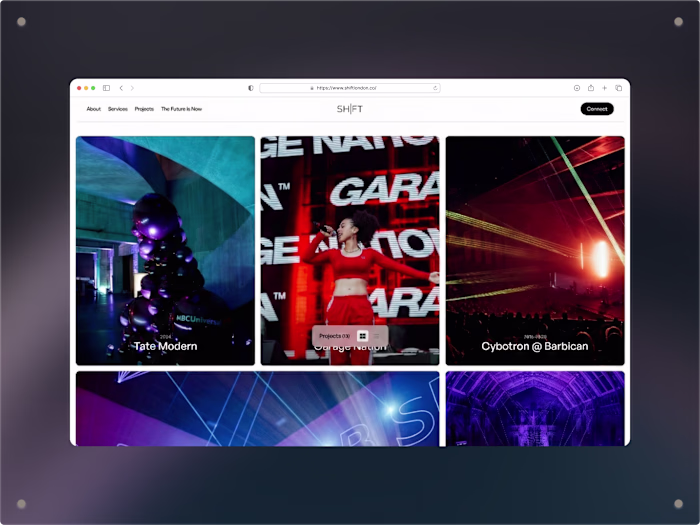 SHIFT London Collective - Digital Portfolio Development