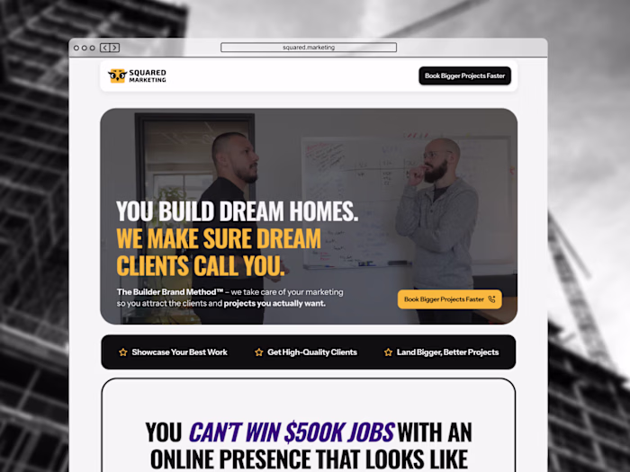 Squared Marketing Website Design and Launch