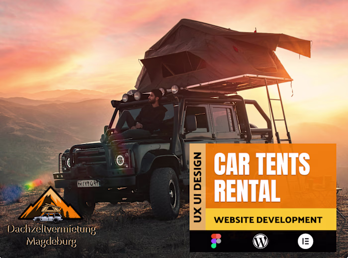 Tent rental website UI design for camping booking