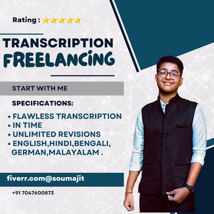 I will do flawless transcription of audio and video