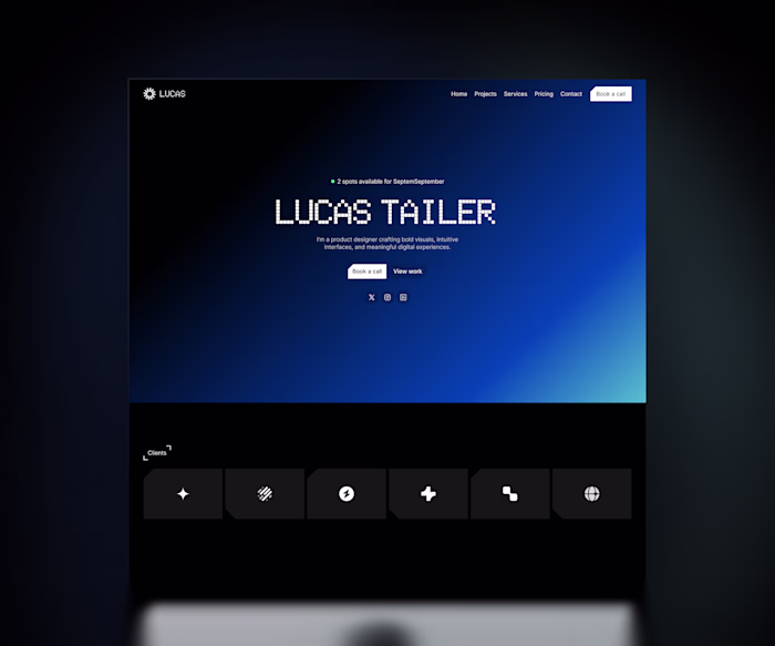 Lucas Portfolio Framer Template Design