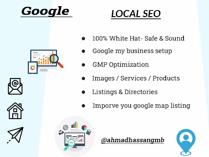 I will google my business listing for local SEO to get business.