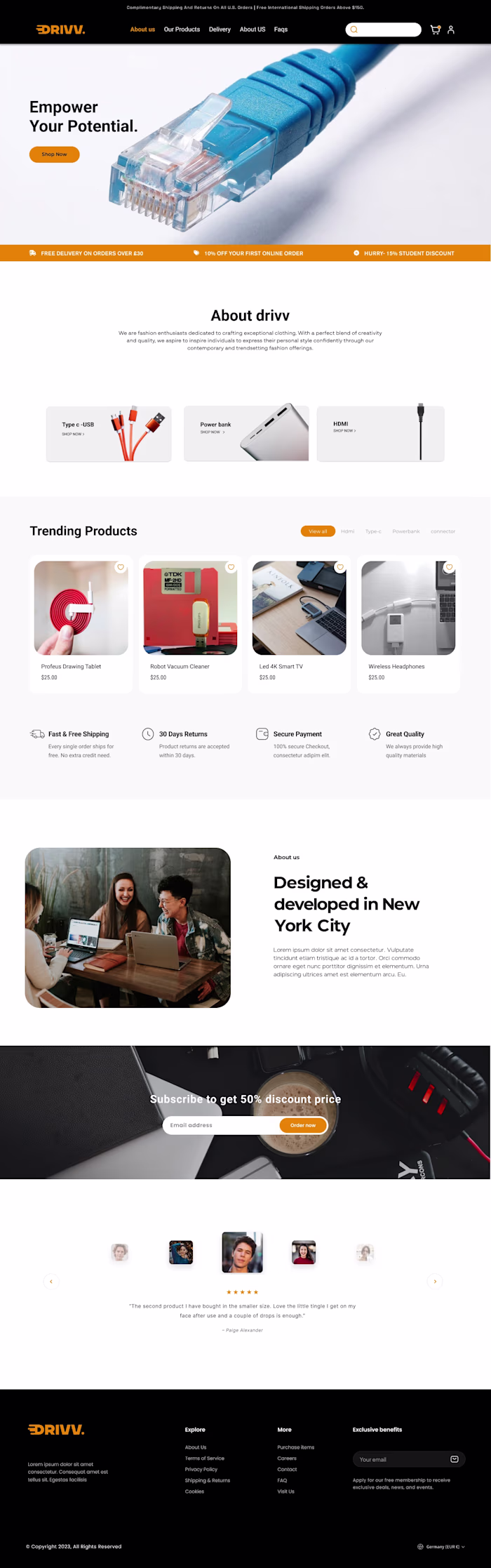 Drivv webflow E-commerce store
