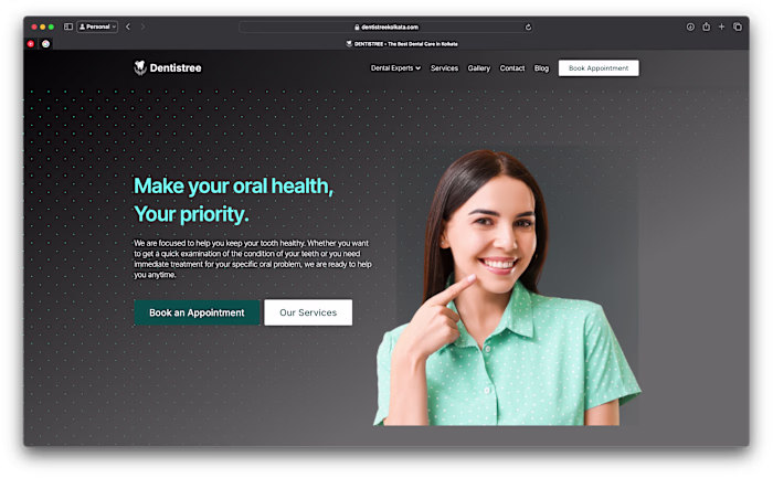 Modern framer website for a leading Dental Clinic