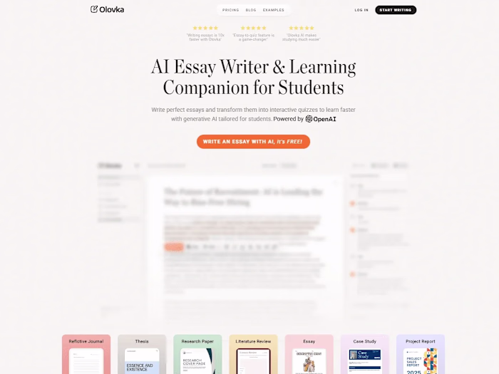 AI Essay Writer | Olovka AI