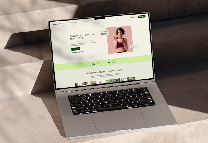 Nutrition course Landing page design