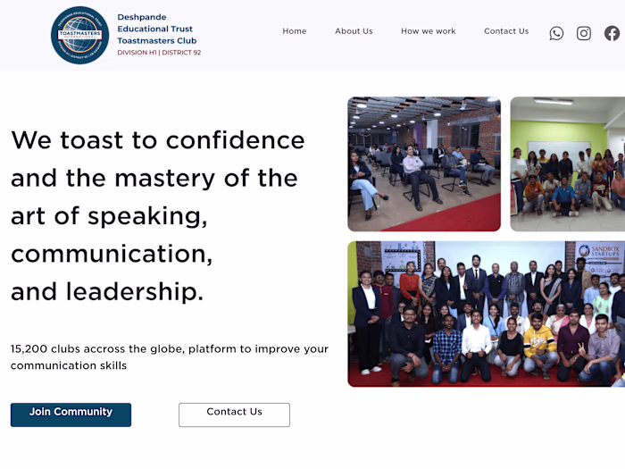 Website for DET Toastmasters Club