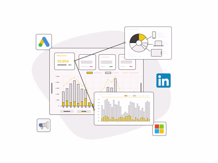 UI Illustrations for Digital Marketing Tool