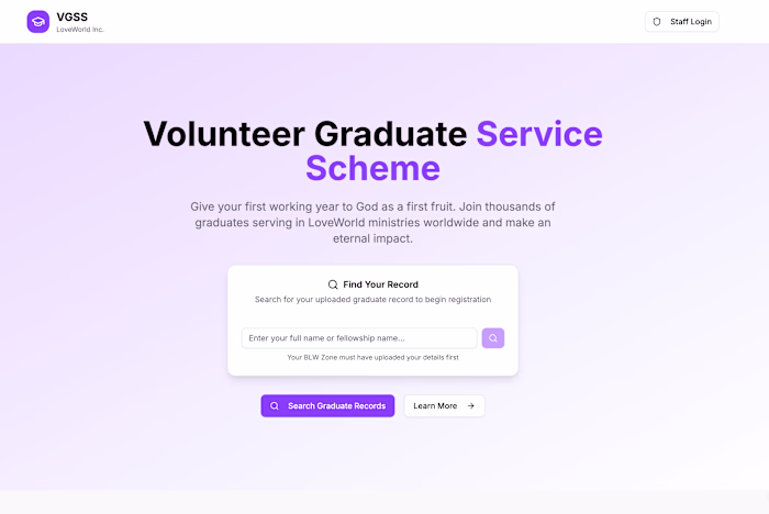 VGSS Digital Platform Development
