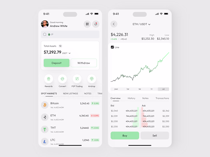 Mobile Cryptocurrency App Design
