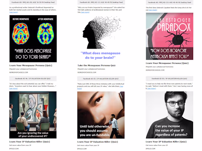 Facebook Ad Copy + Imagery