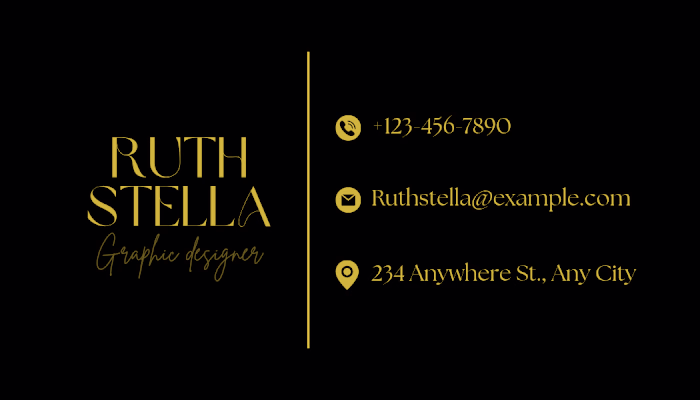 Elegant Black & Gold Business Card A classy black & gold des...