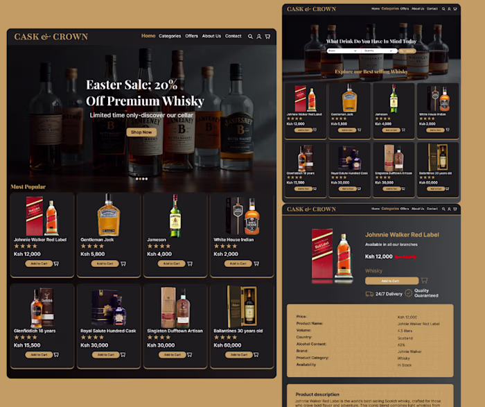 Whisky store Website UI design