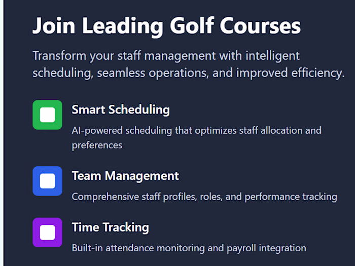 Golf Staff Scheduler