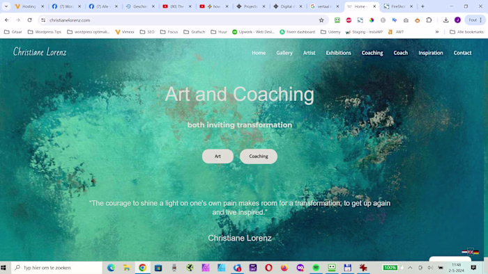 Website for a painter and life coach