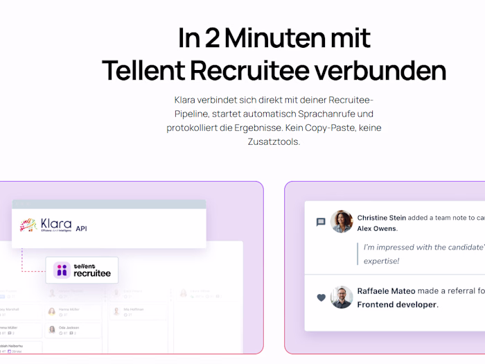 Klara AI - HR AI Voice calling agents in Germany