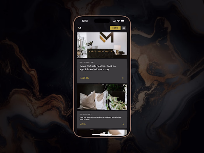 Marco Alexzander Salon Website Design