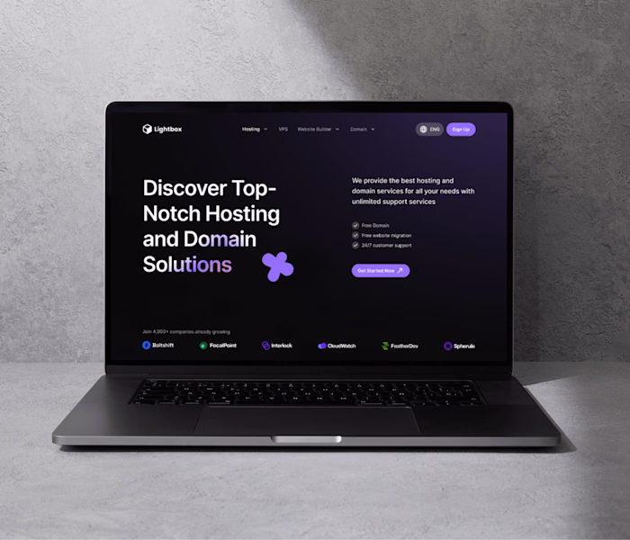 Lightbox Hosting Provider - UI/UX Website Design
