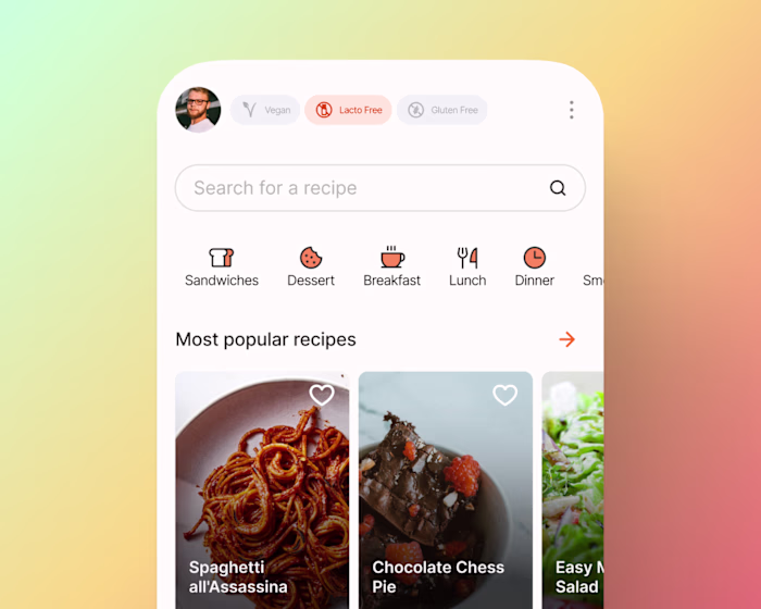 UI Design for Food Recipe App
