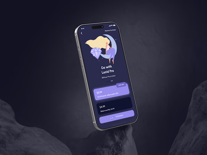 Lucidity - Analyze Dreams  Calendar UI/UX Mobile App