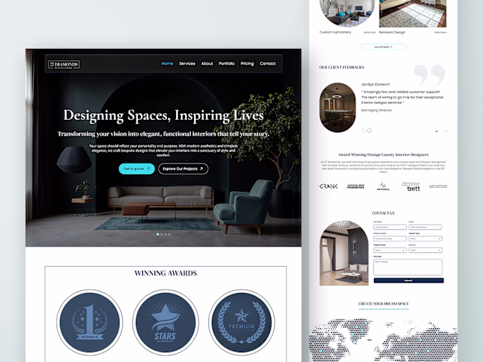 Website Redesign | 27 diamonds interior
