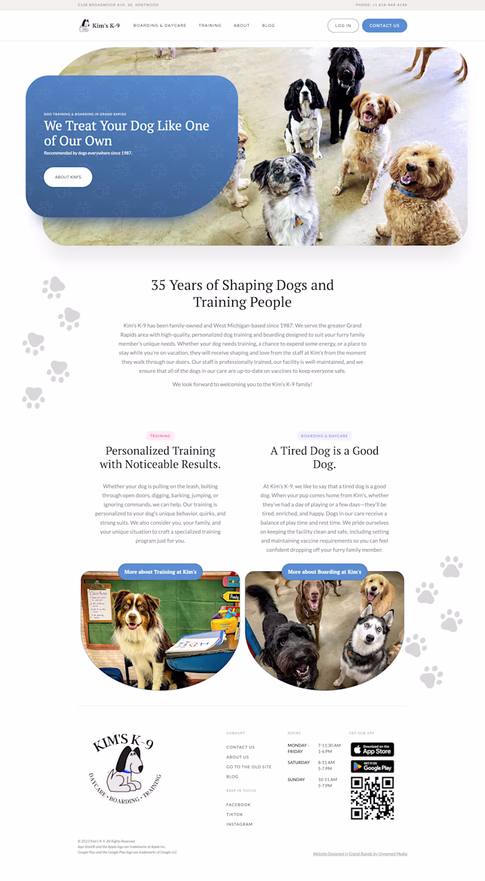 SEO-Focused Website Design for Dog Daycare and Training Facility
