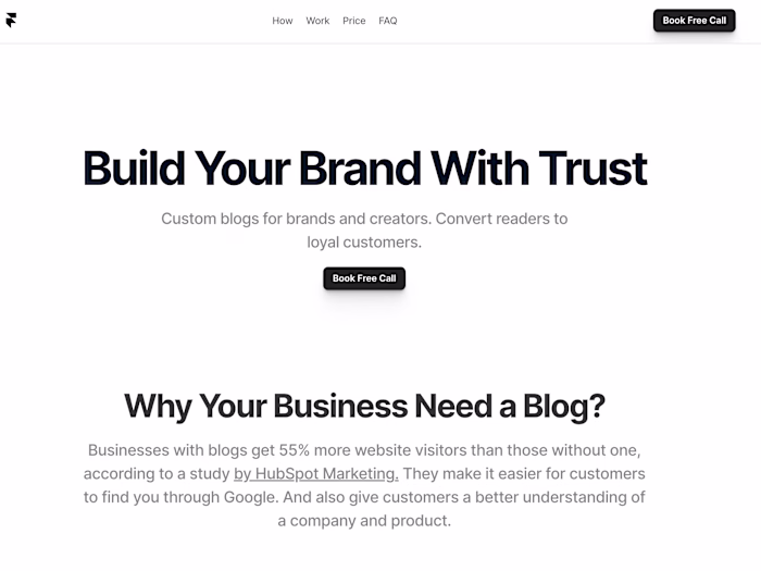 Landing for digital service