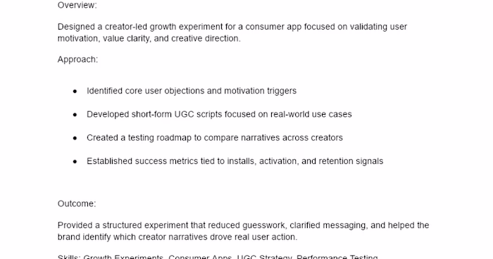 Early-Stage Growth Experiment Design for Consumer App